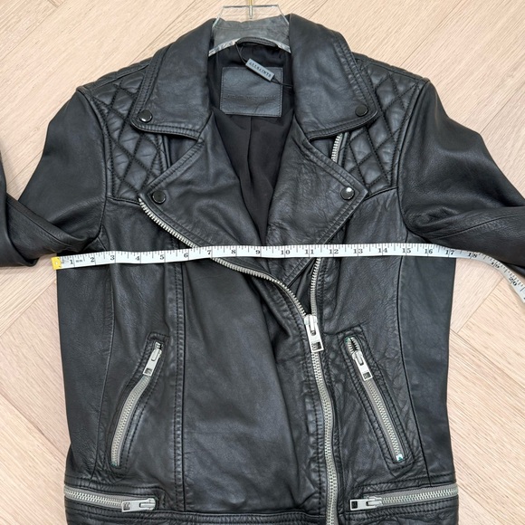 All Saints Conroy Quilted Leather Biker Jacket - Picture 6 of 10